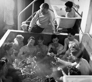 Bath time: Hull City players in the bath