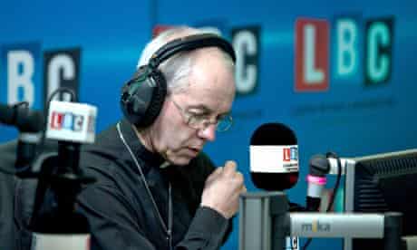 Archbishop of Canterbury live radio phone-in