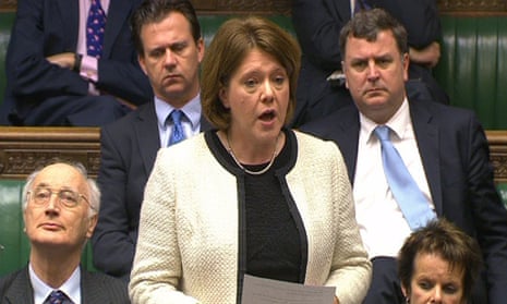 Maria Miller reading her statement of apology to the House of Commons on 3 April 2014.