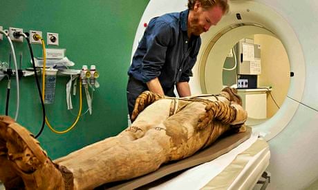Inside the mummies' embalmed bodies – courtesy of a hospital CT scanner | Archaeology | The Guardian