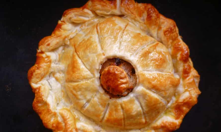 Roasted apple cheese and shallot pithivier