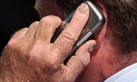 A mobile phone user