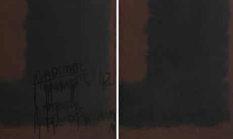 Vandalised Rothko back on display