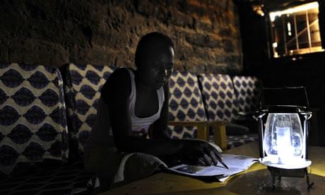 Kenya villager solar powered lamp