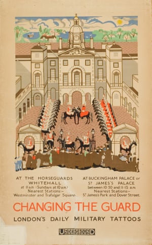 London Underground poster Changing The Guard: London’s Daily Military Tattoos, 1925, lithograph.