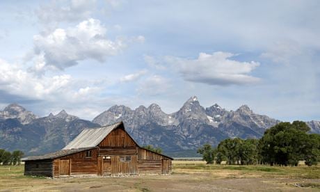 The old Mormon barn near Jackson Hole, Grand Teton park, Wyoming