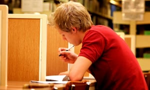 A student doing research