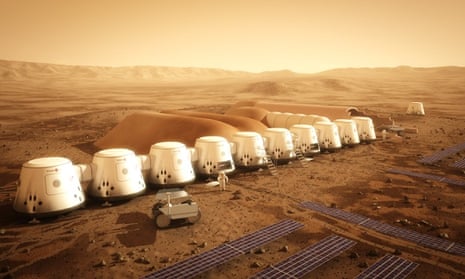 An artist's impression of the Mars One colony. Image: Bryan Versteeg/mars-one.com