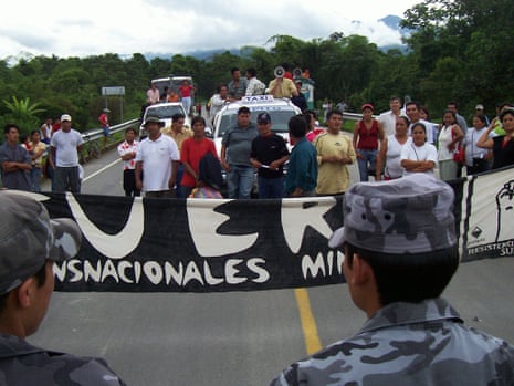 Protesters against the planned Mirador copper mine in Ecuador, now owned by two Chinese state companies.