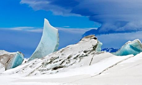 Multi-layered lenticular cloud hovering near Mount Discovery in Antarctica