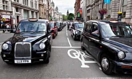 Black cabs in London