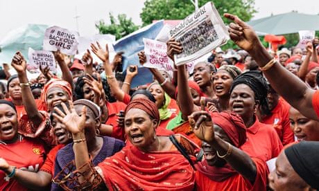 protest over abducted girls