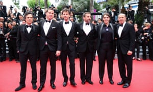 Mark Ruffalo, Channing Tatum, director Bennett Miller, Steve Carell, Megan Ellison and Jon Kilik attend the Foxcatcher premier
