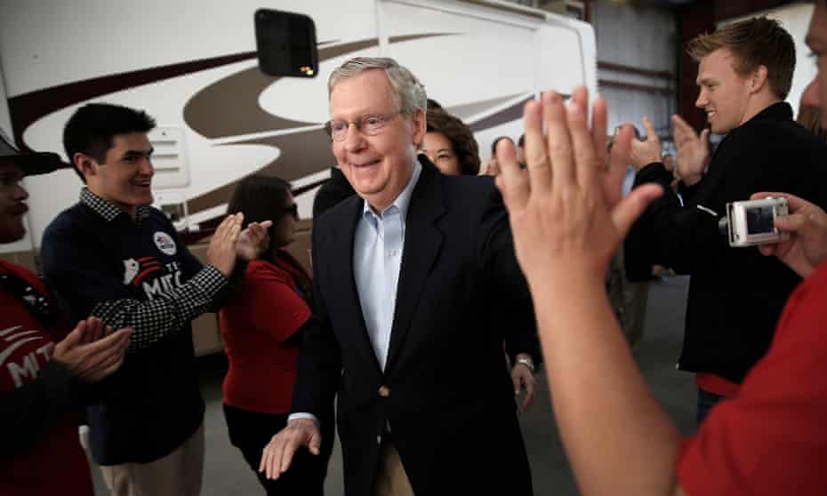 Mitch McConnell greets supporters in Louisville.