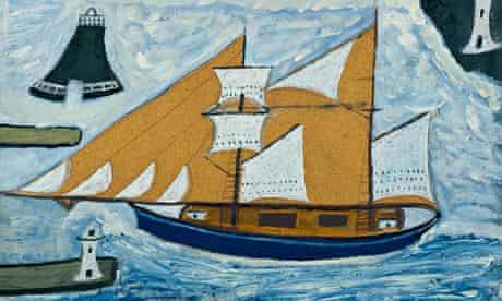Detail of The Blue Ship by Alfred Wallis.