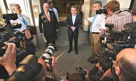 Lord Browne outside the BP HQ after having resigned in May 2007