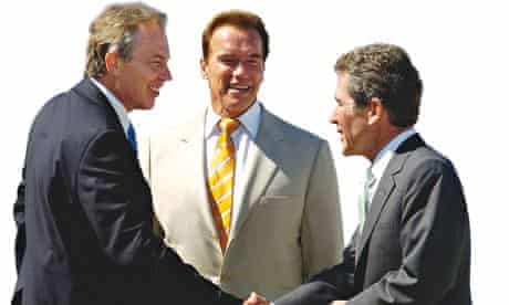 Lord Browne with Tony Blair and California governor Arnold Schwarzenegger in 2006