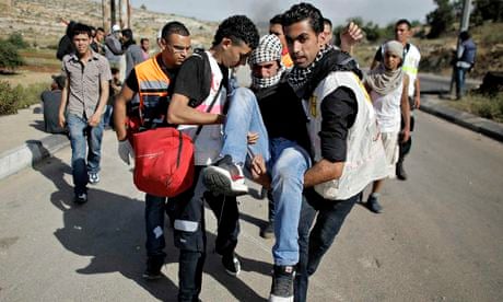 Wounded Palestinian protester