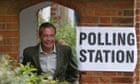 Nigel Farage at  polling station in Cudham.