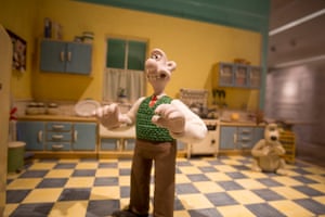 Wallace pauses in the kitchen, no doubt before breaking out some of his beloved Wensleydale.