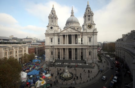 Occupy London demonstrators outside St Paul's Cathedral in 2011.