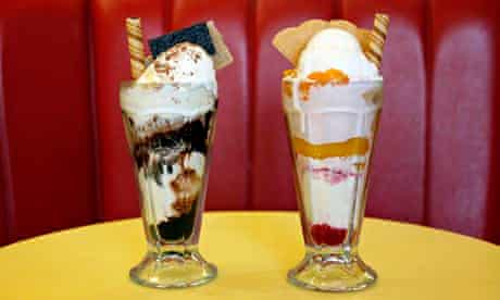 A chocolata and a knickerbocker glory at The Harbour Bar, Scarborough.
