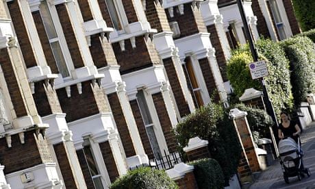 A row of terraced houses in south London, where prices are too high for most young people.