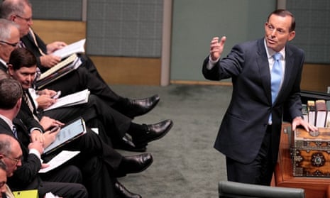 Tony Abbott during question time on Tuesday.