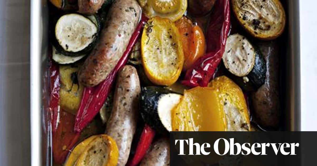 Nigel Slater S Sausages With Summer Vegetables Recipe Food The