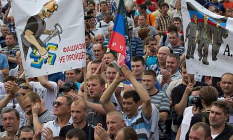 Miners rally in Donetsk