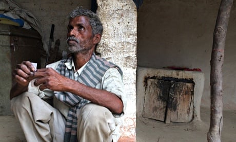Sohan Lal, father of one of the raped girls, at  home in Uttar Pradesh. 
