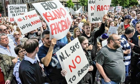 Anti-racism rally held in Belfast, Northern Ireland