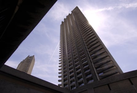 Towers of flats at the Barbican Centre, London.