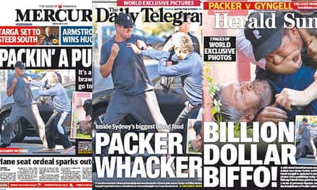 Frontpages of packer gyngell fight