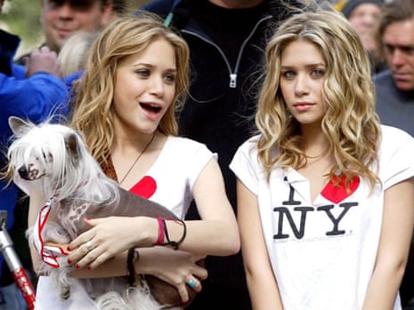 Mary Kate and Ashley Olsen wearing 'I (Heart) New York' T-shirts. The slogan was created by Milton Glaser in the 1970s.