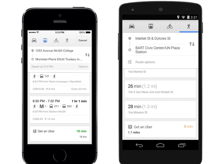 Google Maps App Updated To Include Uber Integration Technology The Guardian