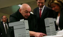 Open sesame … Jean Nouvel shows his model to the Andorran minister of culture.