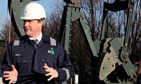 David Cameron visits Total Oil shale drilling site