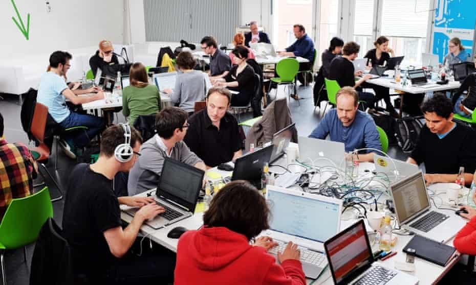 Developers at the first European Newsgames Hackathon in Cologne, Germany