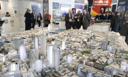 A scale model of the centre of London on show at an international property fair in France.