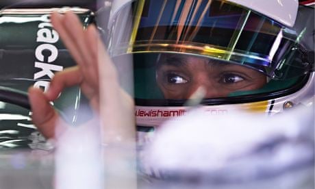 Lewis Hamilton of Mercedes prepares to drive during a practice session for the F1 Spanish Grand Prix