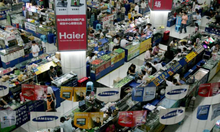 Huaqiangbei electronic markets in Shenzhen, China, is the biggest electronic products market in Asia.