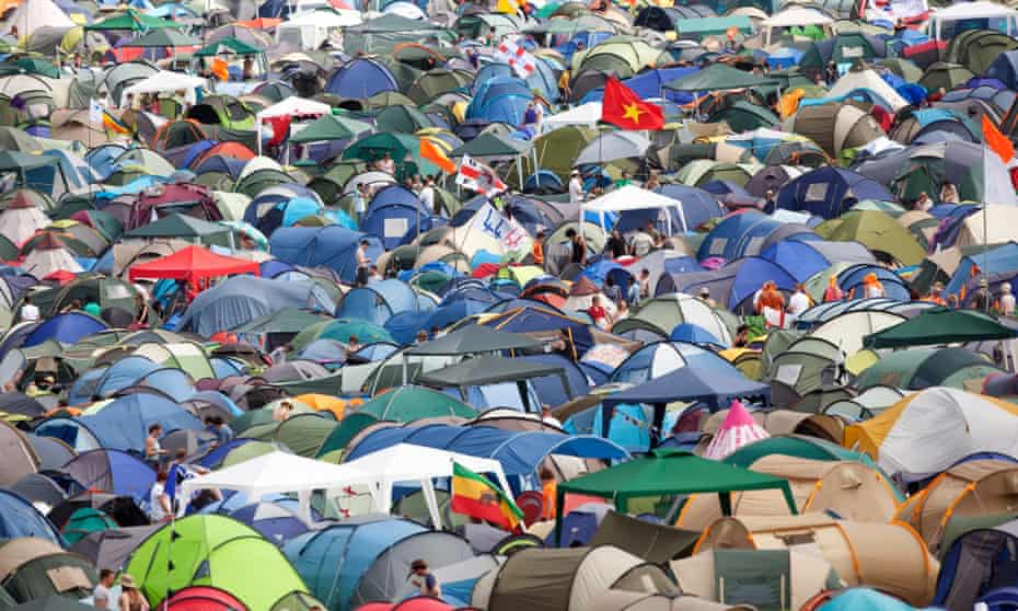 Thousands of tents are left behind after each Glastonbury festival.