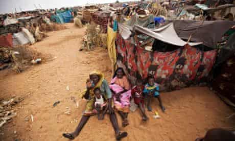 Women and children at a refugee camp in north Darfur, Sudan, after fleeing militia attacks