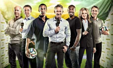 Gary Lineker fronts the BBC's World Cup broadcast team, above.