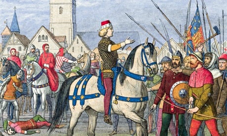 The people confront the king in the Peasants' Revolt of 1381