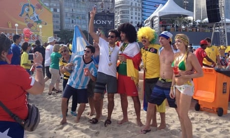 Fans from around the world unite at the Fan Fest on Copacabana Beach Rio De Janeiro