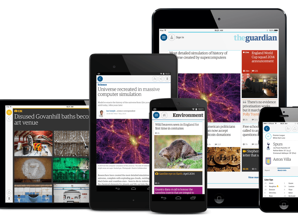 The new Guardian app.