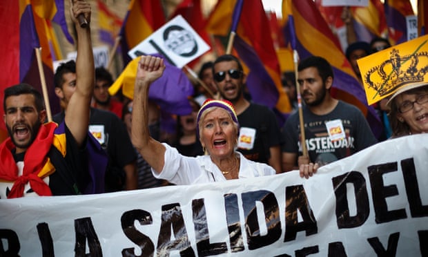 Republican protesters march in Madrid this month.