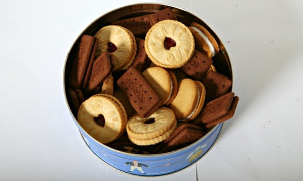 A tin of assorted biscuits